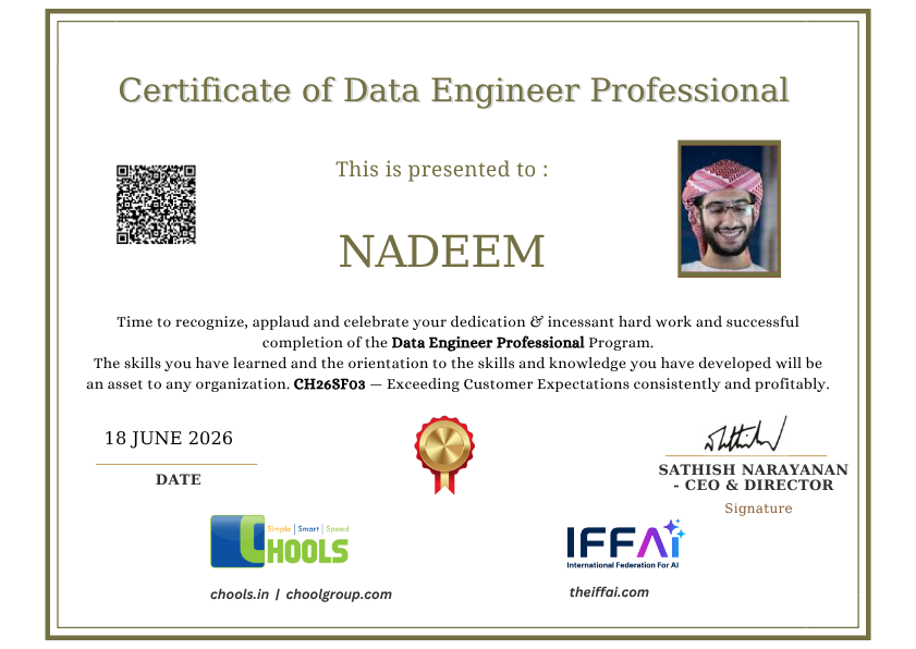 Data Engineer Professional Program Certificate